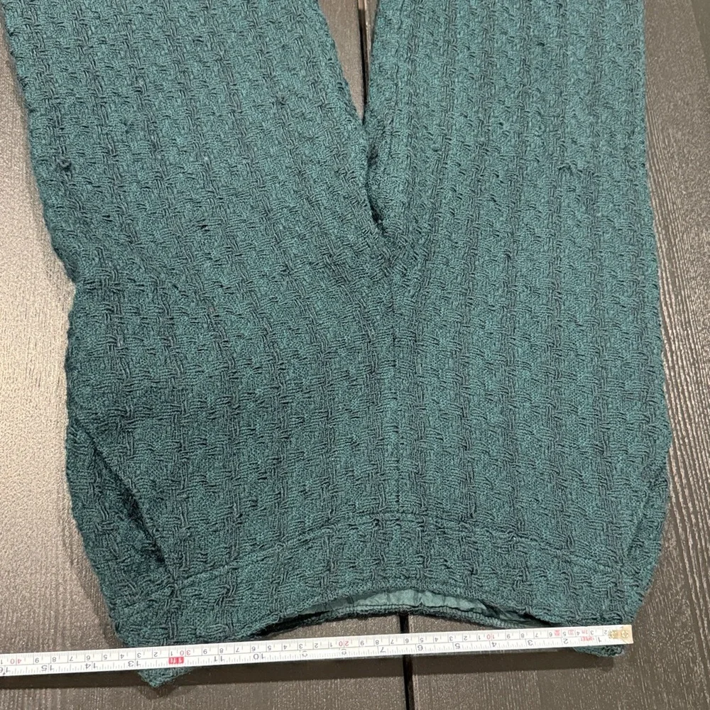 Chanel Green Tweed Silk Lined Trousers Pants - 40